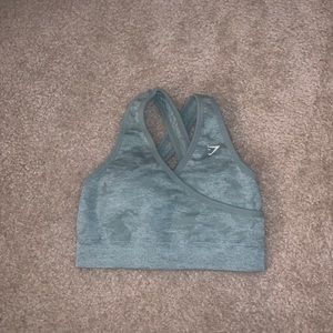 Gymshark camo seamless sports bra (sage green)
